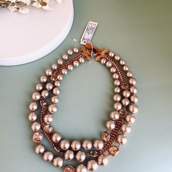 GIVENCHY Rose Gold Champagne Pearl Necklace - Picture 2 of 7